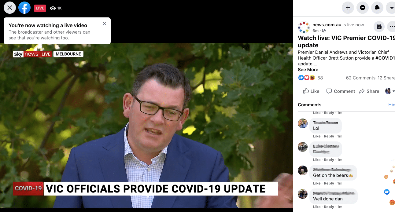 Victoria Premier Daniel Andrews shares breaking news about the pandemic