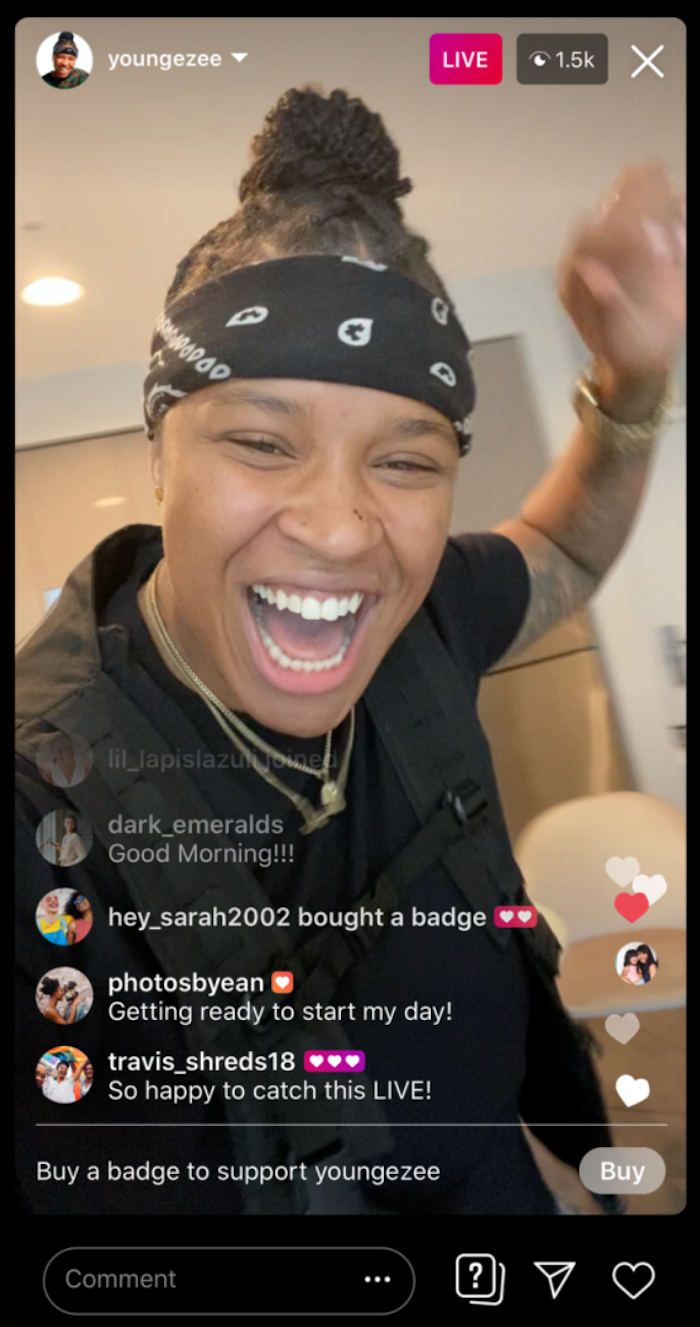 Instagram Live Rooms - users with badges