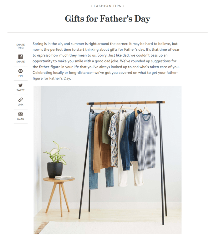 E-commerce Father's Day Sales Examples - Stitch Fix