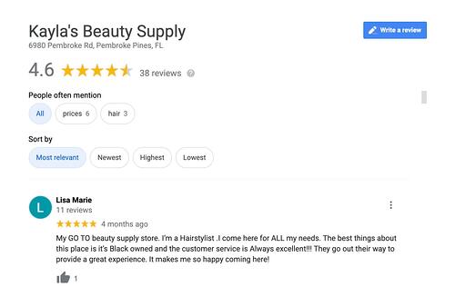 Happy customer leaves review on Google